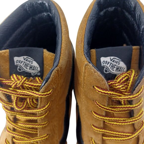 Vans Off The Wall Wheat Suede High-Top Skate Shoes Mens Size 6.5 Rubber Waffle - Picture 1 of 9